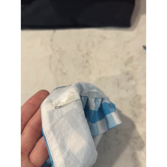 LILLY PULITZER NWT $138 Sarafina Short Sleeve Crinkle Gingham Blouse Top Size 4 - Picture 9 of 9